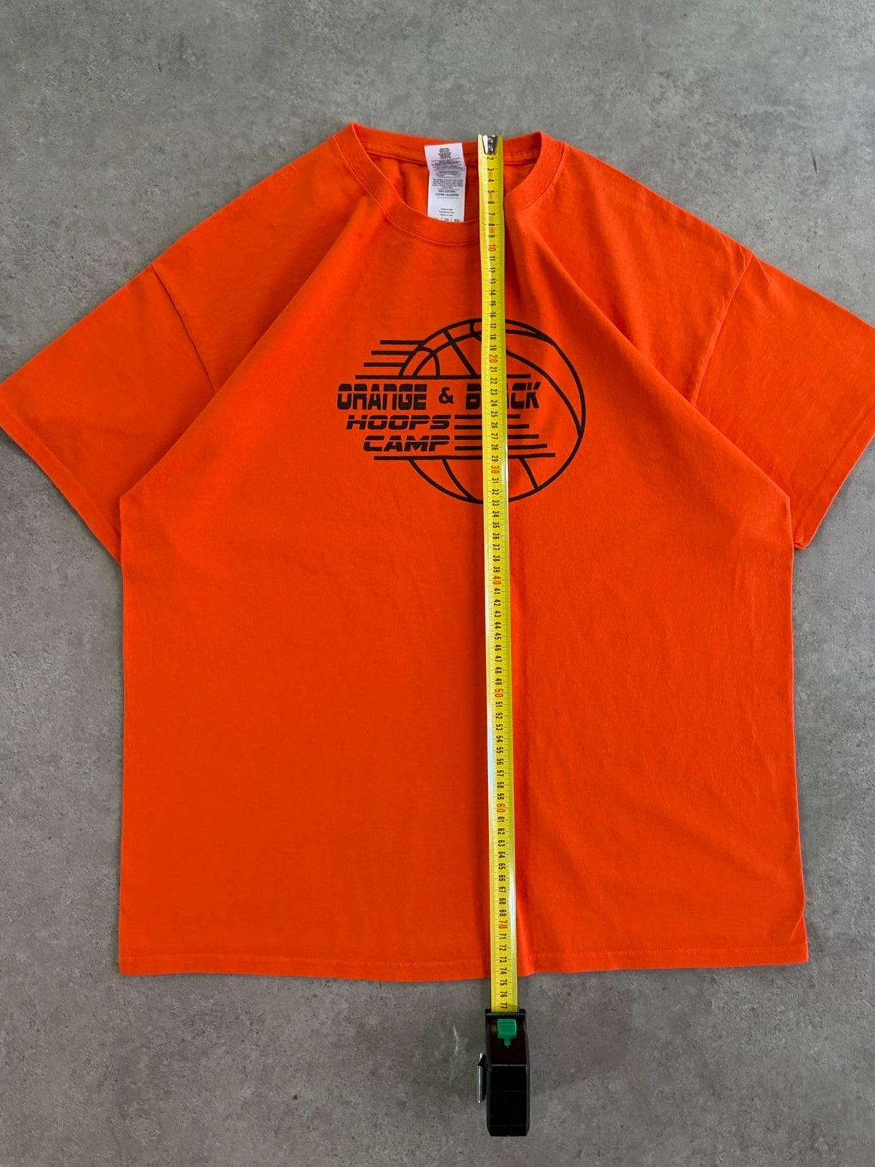 טי שירט כדורסל Orange & Black Hoops Camp וינטג׳ - XL