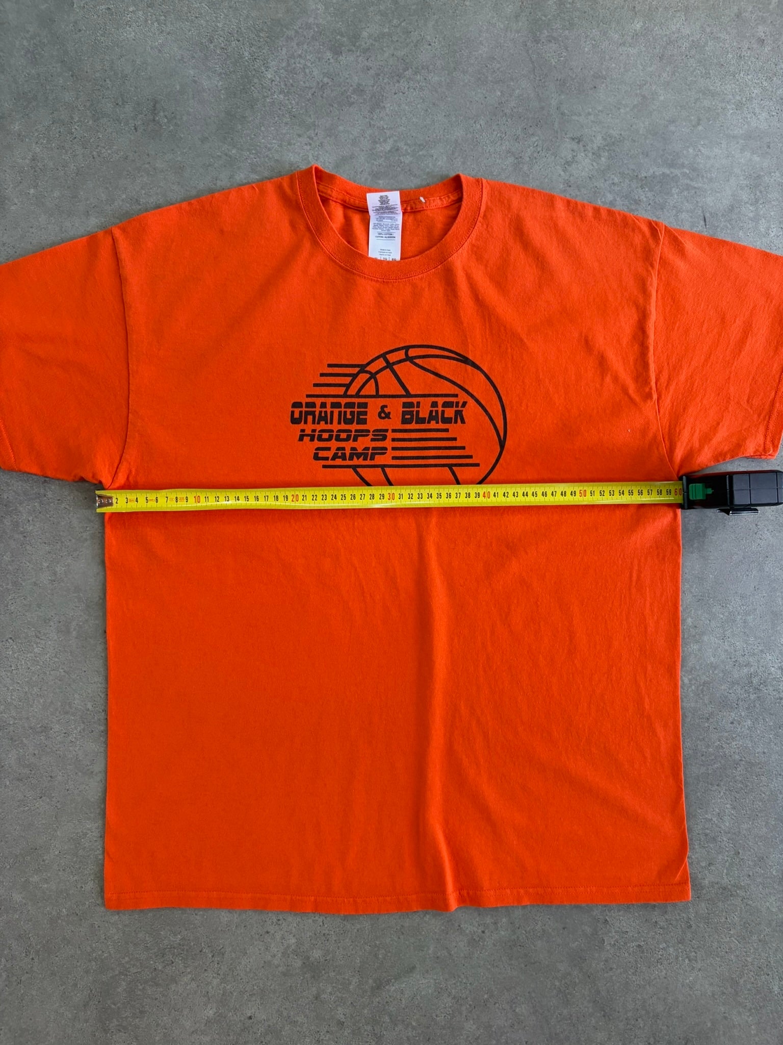 טי שירט כדורסל Orange & Black Hoops Camp וינטג׳ - XL