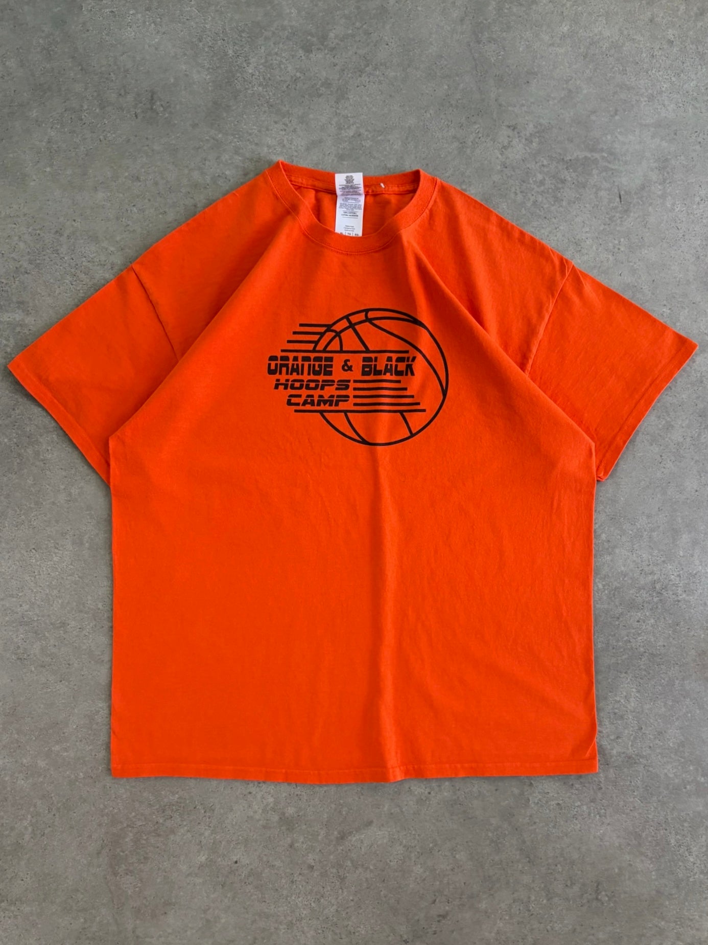 טי שירט כדורסל Orange & Black Hoops Camp וינטג׳ - XL