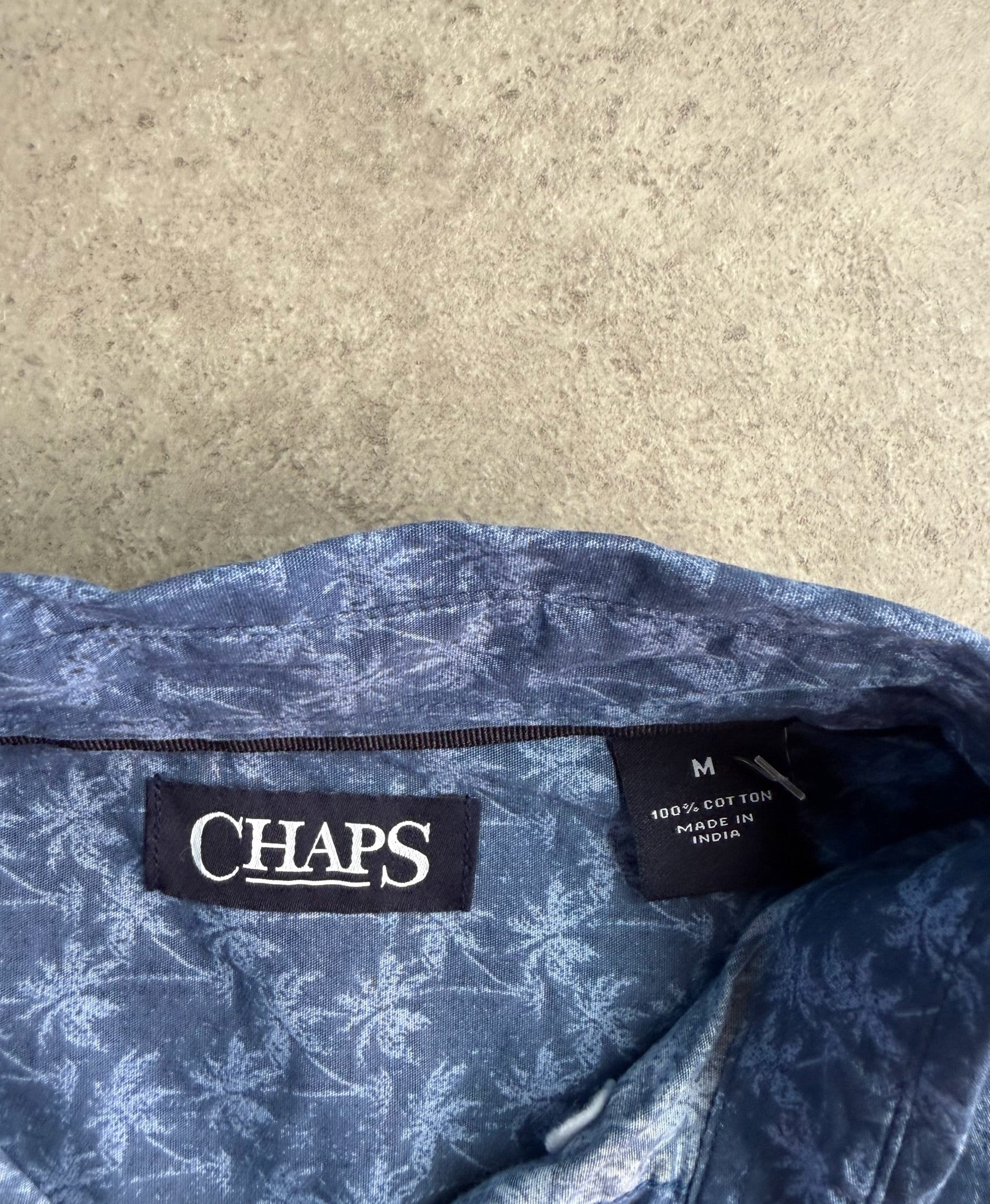 חולצה מכופתרת Chaps הדפס דקלים וינטג׳ - L