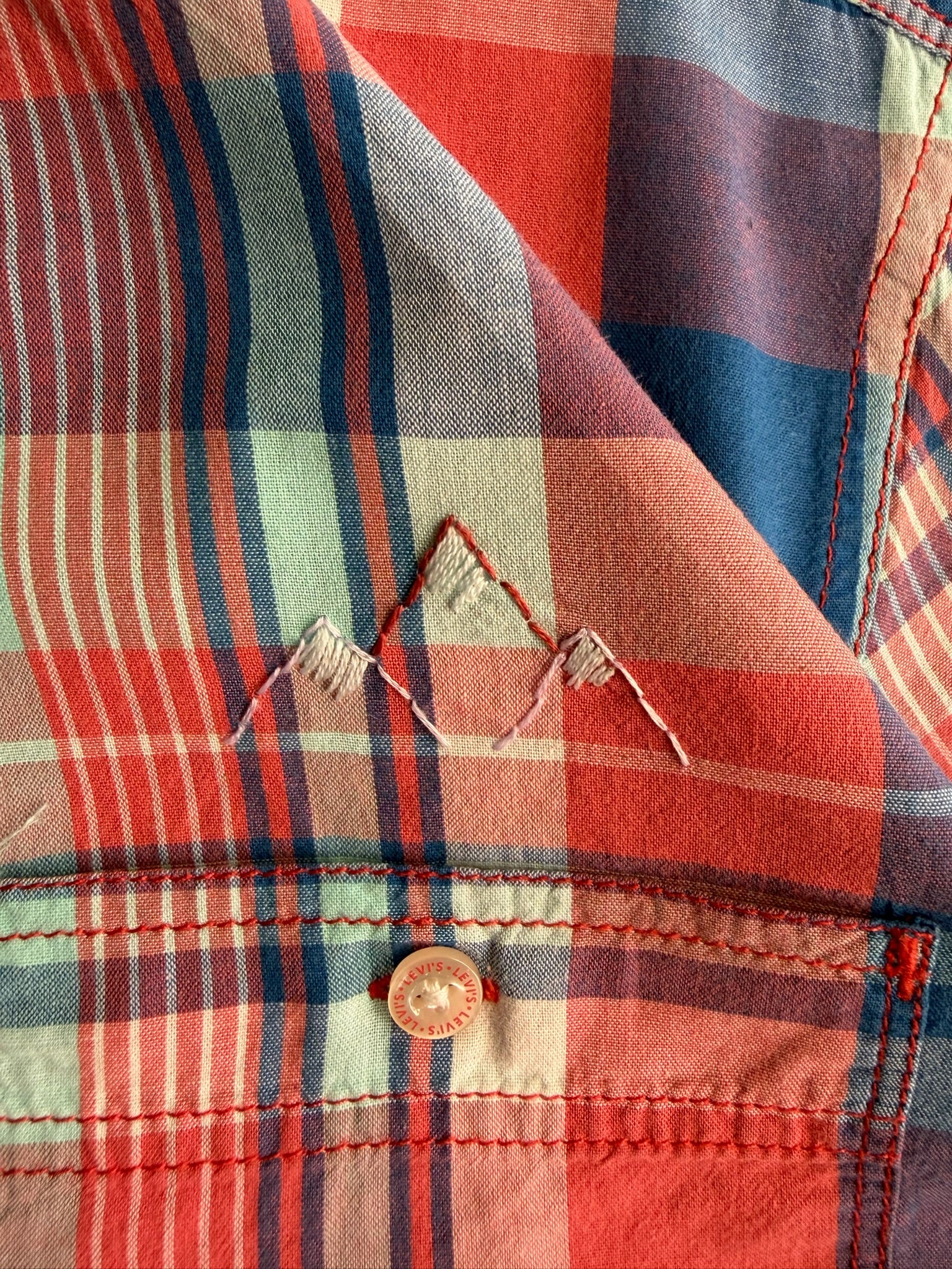 חולצת Levi's משבצות שרוול קצר וינטג׳ - M