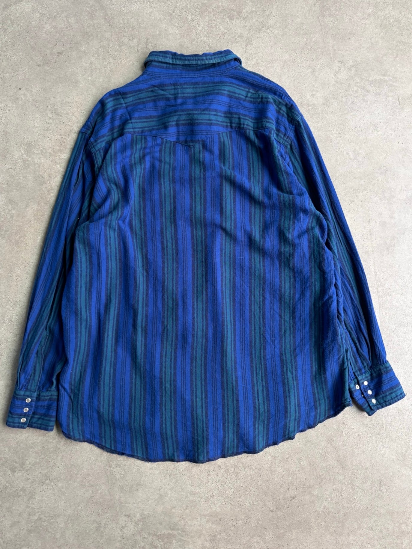 חולצת wrangler וסטרן פסים כחולה וינטג׳ - XXL