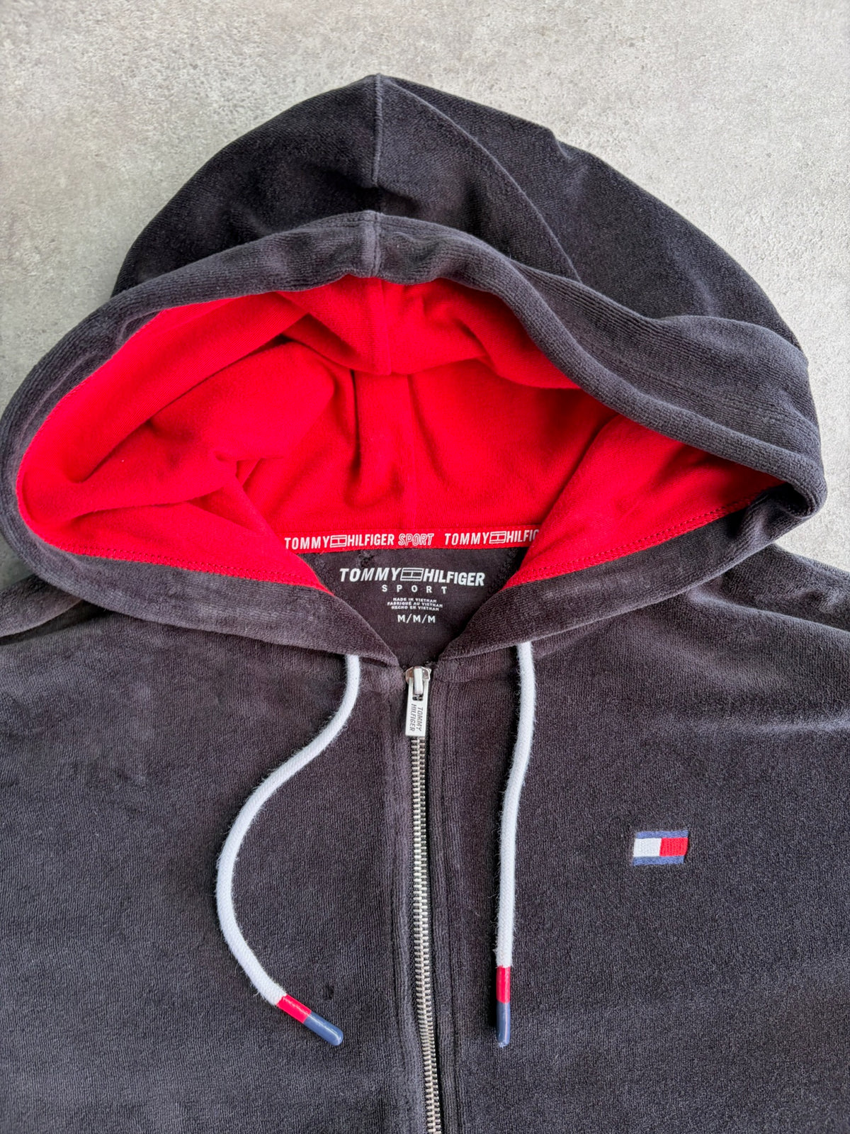 הודי זיפר טרי Tommy Hilfiger Sport וינטג׳ - S – סווטשירט וינטג׳ טומי הילפיגר, תמונה 2