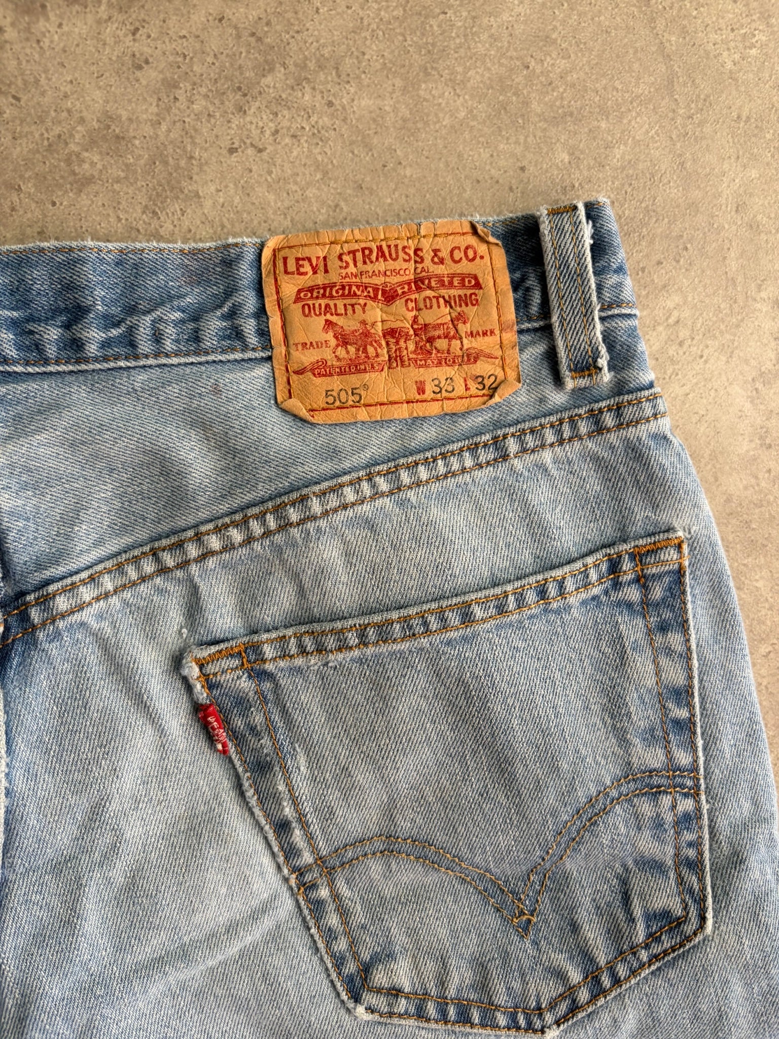 ג׳ינס עבודה Levi's 505 עם טלאי בנדנה וינטג׳ - 32