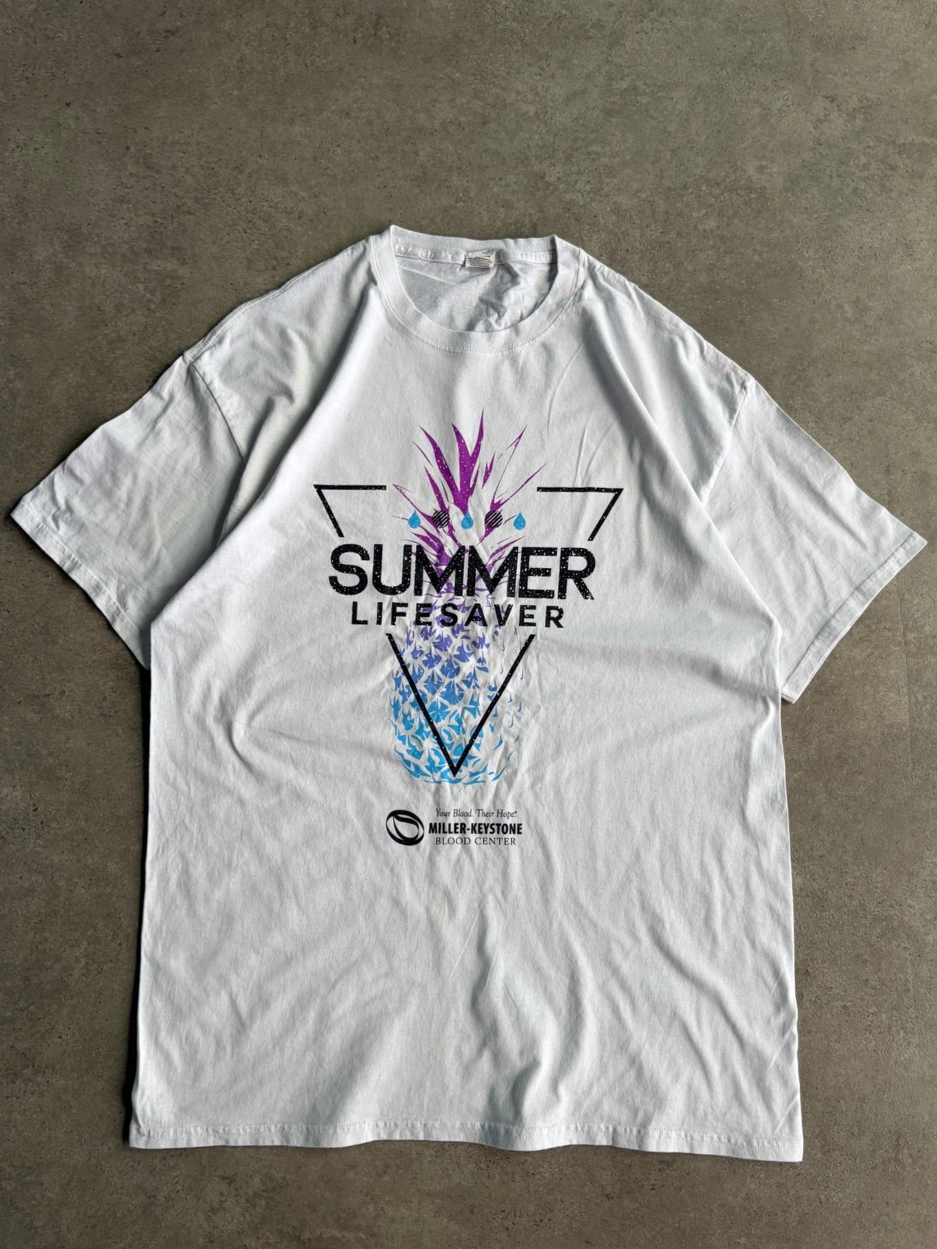 טי שירט תרומת דם Summer Lifesaver וינטג׳ - L