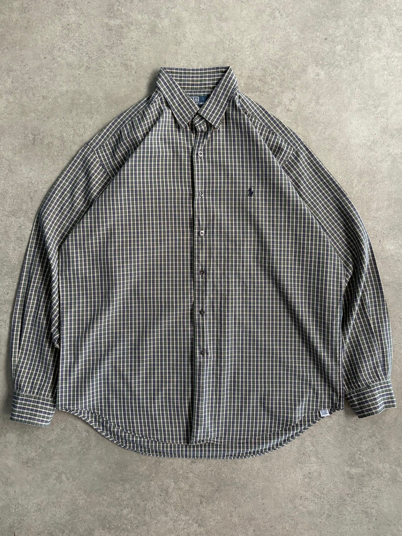 חולצת Polo Ralph Lauren משובצת וינטג׳ - XXL