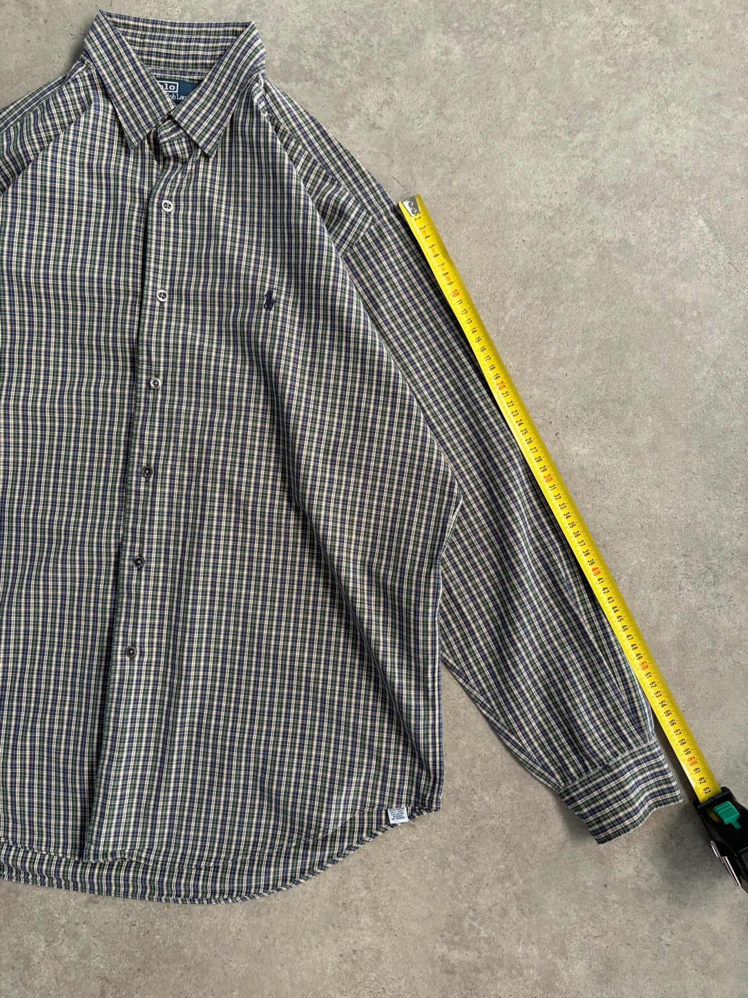 חולצת Polo Ralph Lauren משובצת וינטג׳ - XXL