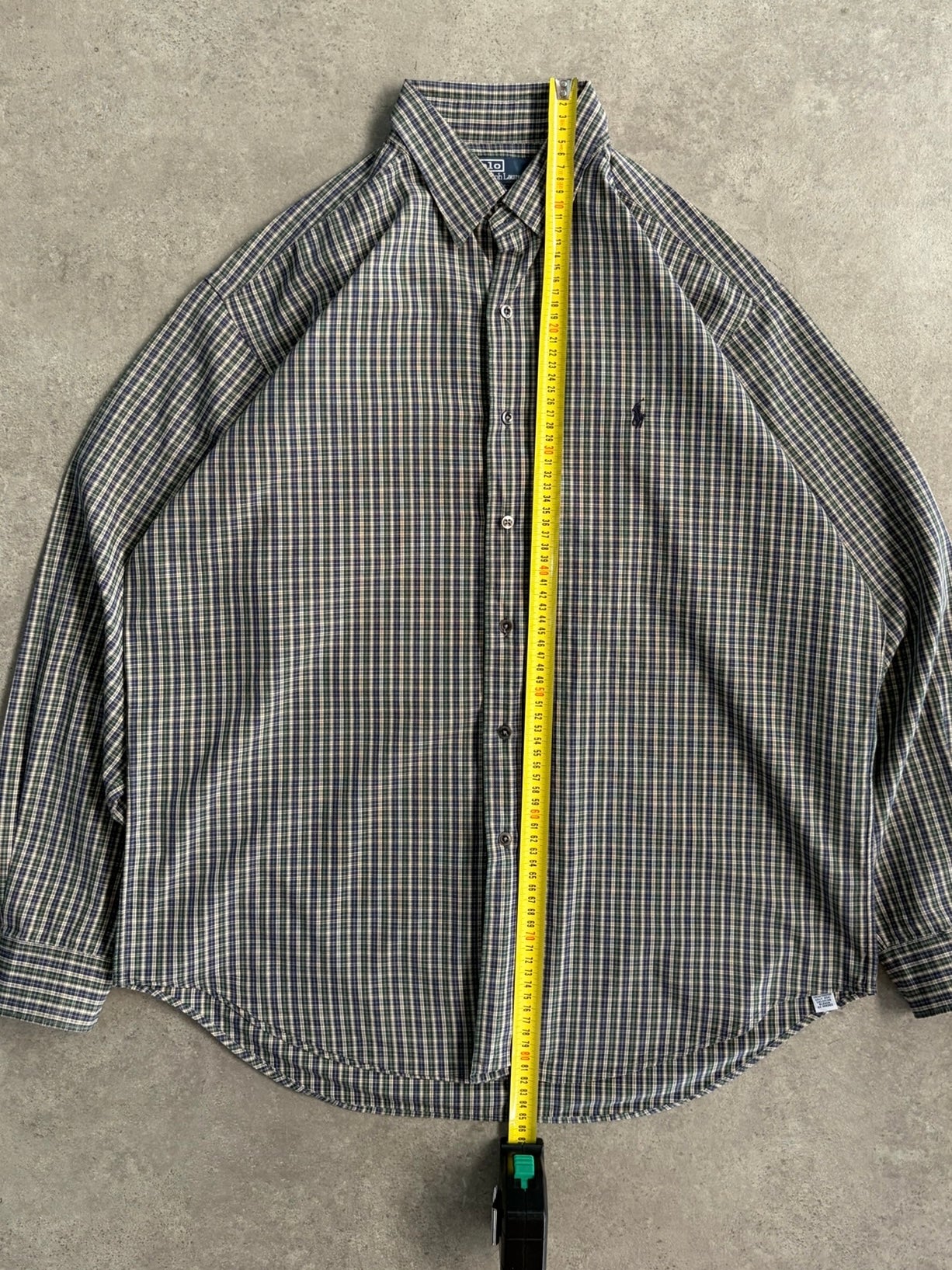 חולצת Polo Ralph Lauren משובצת וינטג׳ - XXL