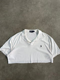 חולצת פולו Ralph Lauren קרופ לבנה וינטג׳ - XL
