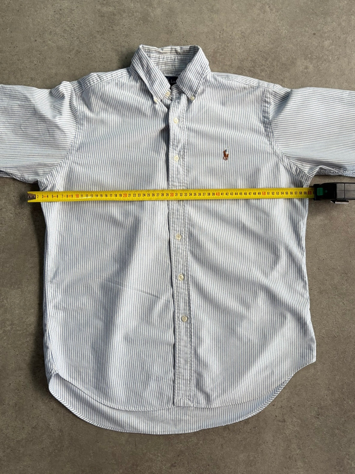 חולצת אוקספורד Ralph Lauren פסים תכלת/לבן וינטג׳ - L