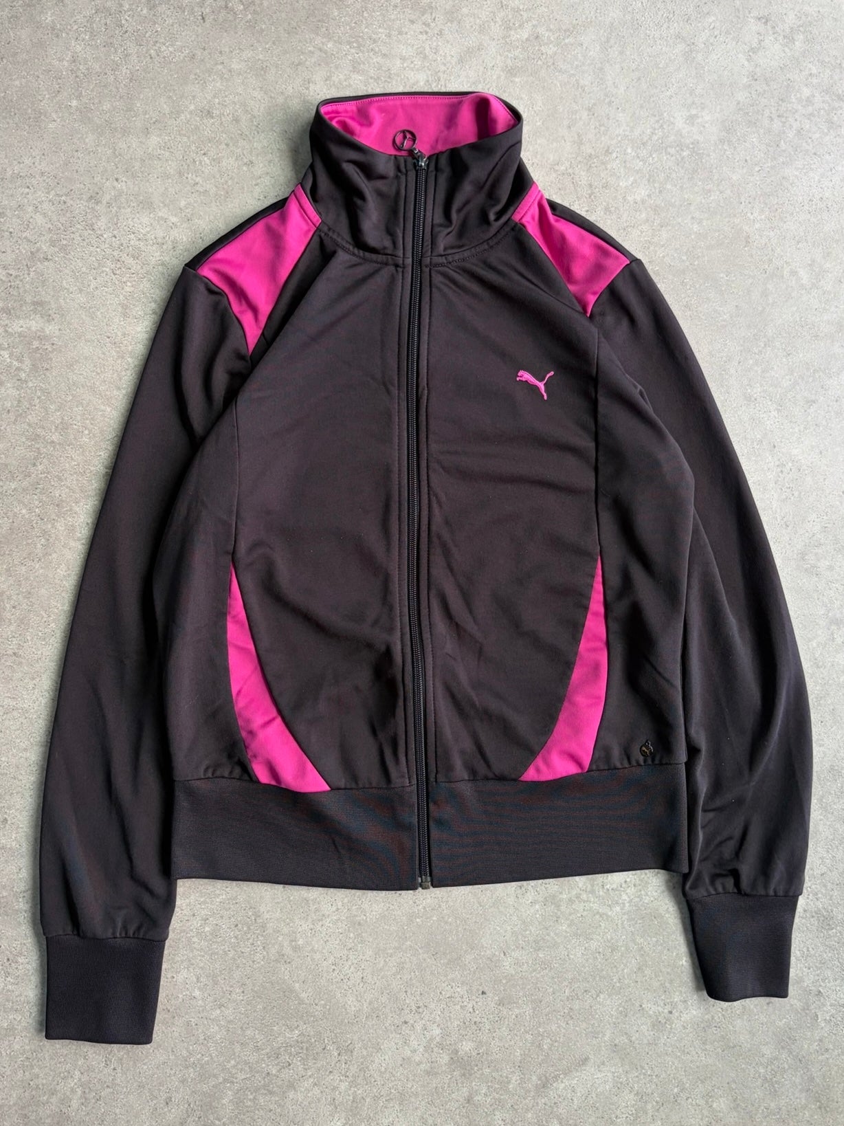 ג׳קט טראק Puma שחור ורוד וינטג׳ - XS