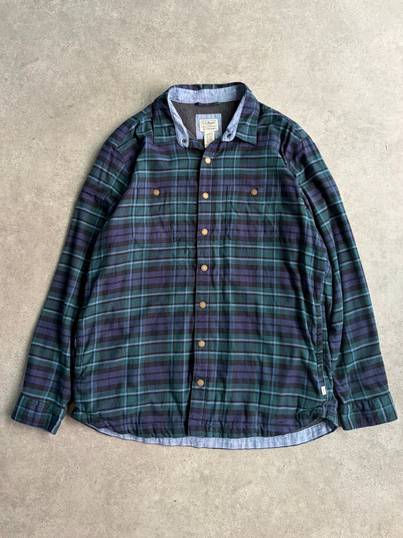 חולצת פלאנל L.L.Bean משובצת וינטג׳ - XL