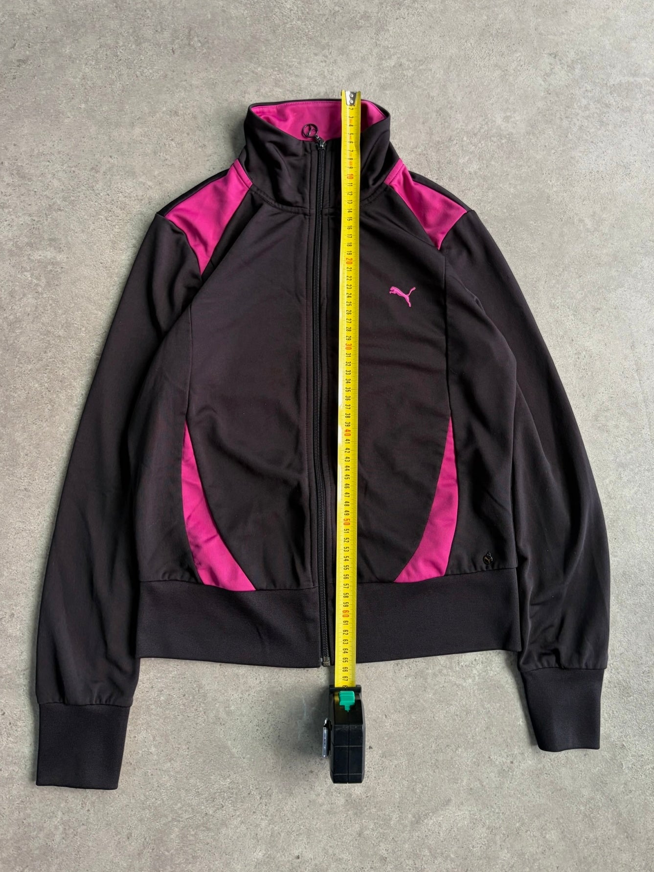 ג׳קט טראק Puma שחור ורוד וינטג׳ - XS