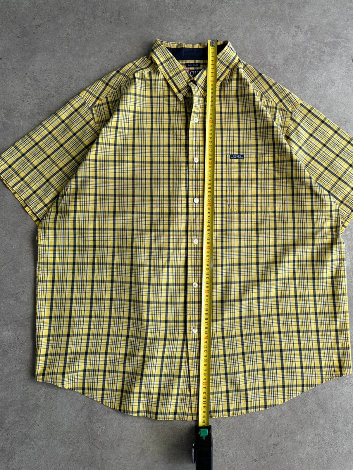 חולצת Chaps Ralph Lauren משבצות צהובה וינטג׳ - 3XL