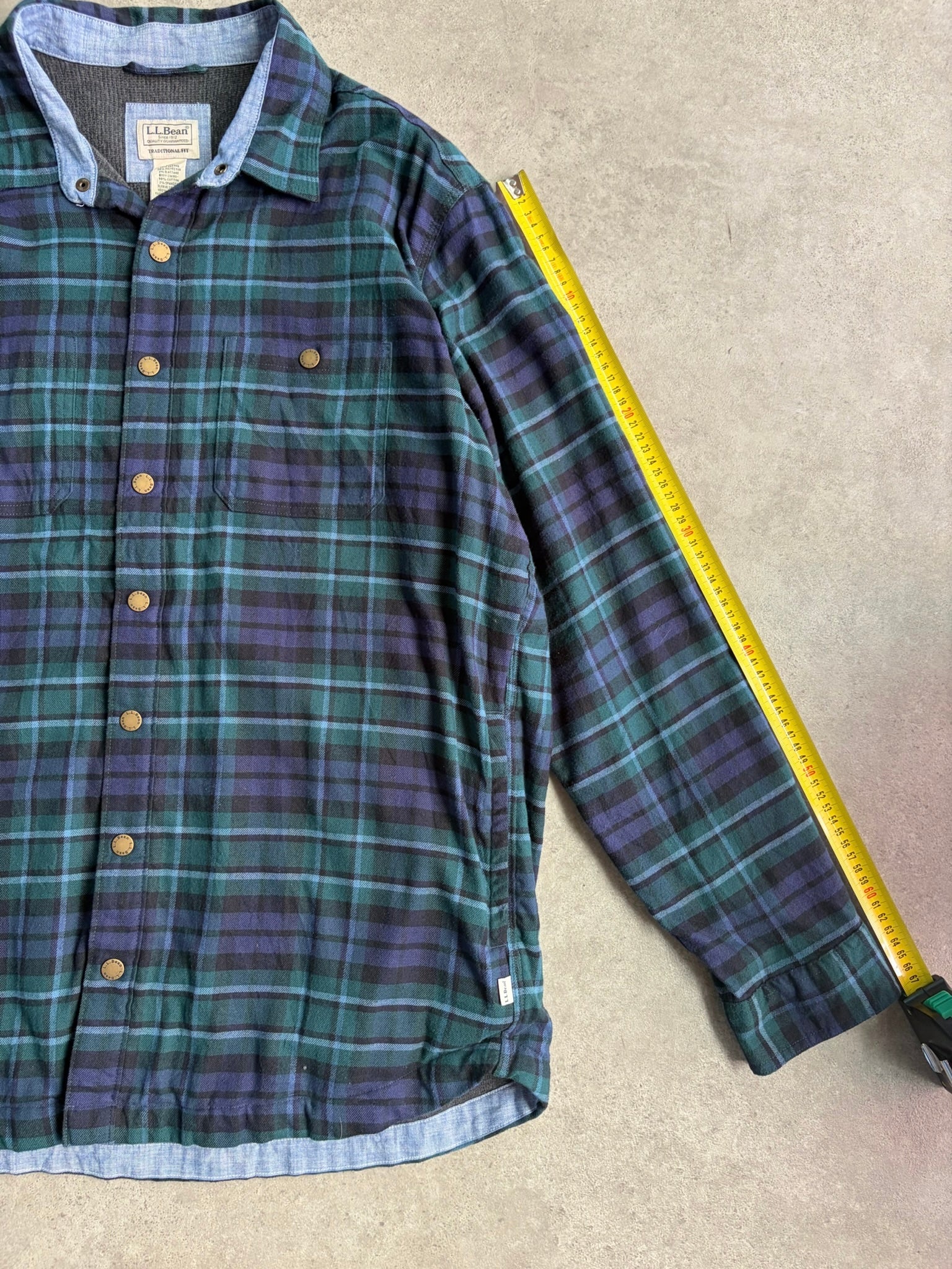חולצת פלאנל L.L.Bean משובצת וינטג׳ - XL