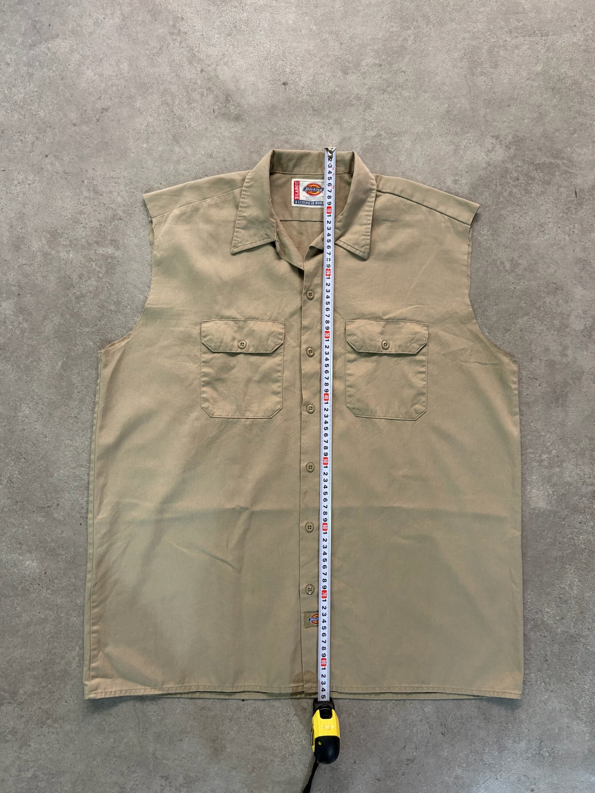 מכופתרת Dickies וינטג׳ בלי שרוולים - L – חולצה מכופתרת וינטג׳ דיקיס, תמונה 4