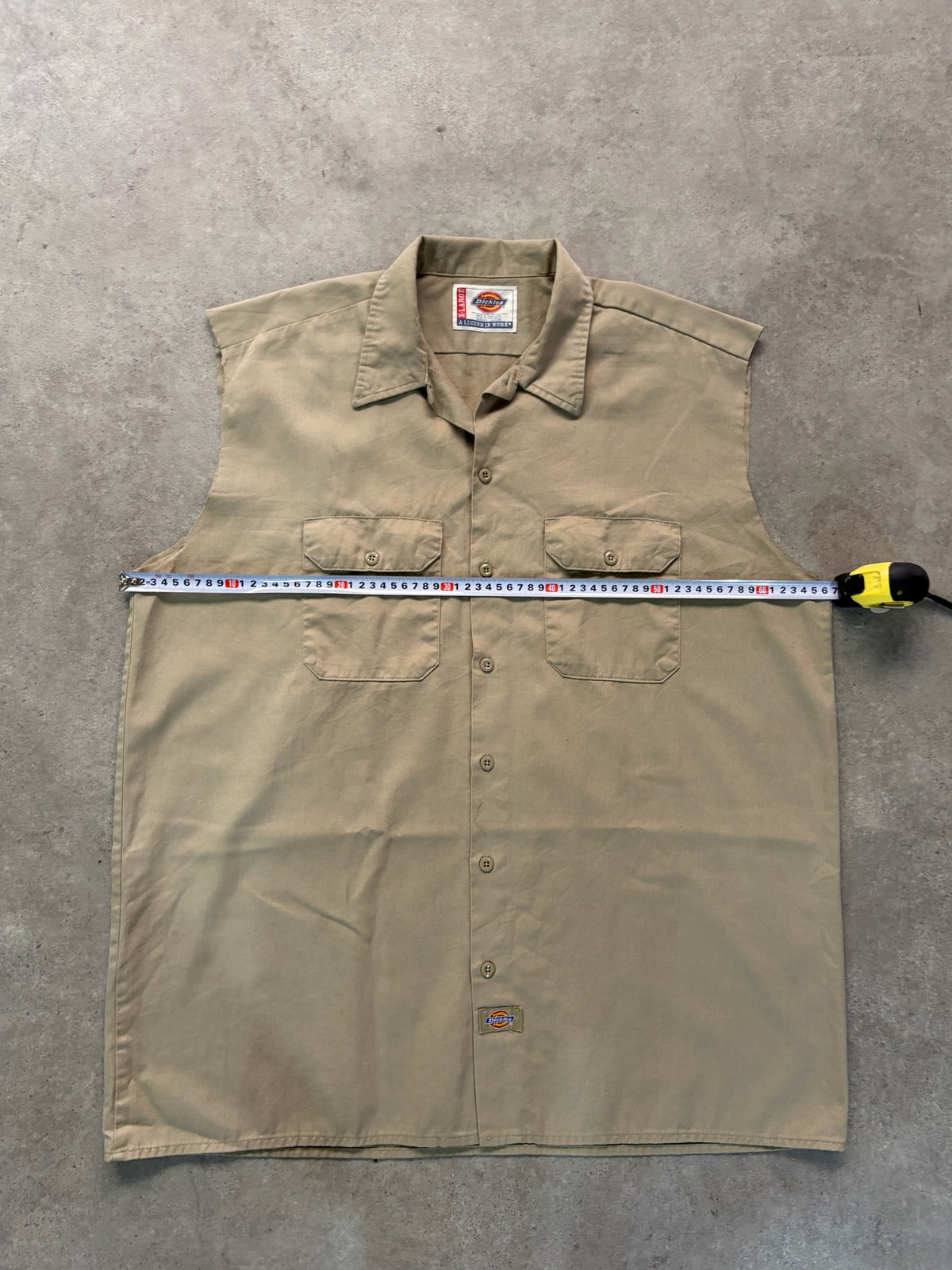 מכופתרת Dickies וינטג׳ בלי שרוולים - L – חולצה מכופתרת וינטג׳ דיקיס, תמונה 3