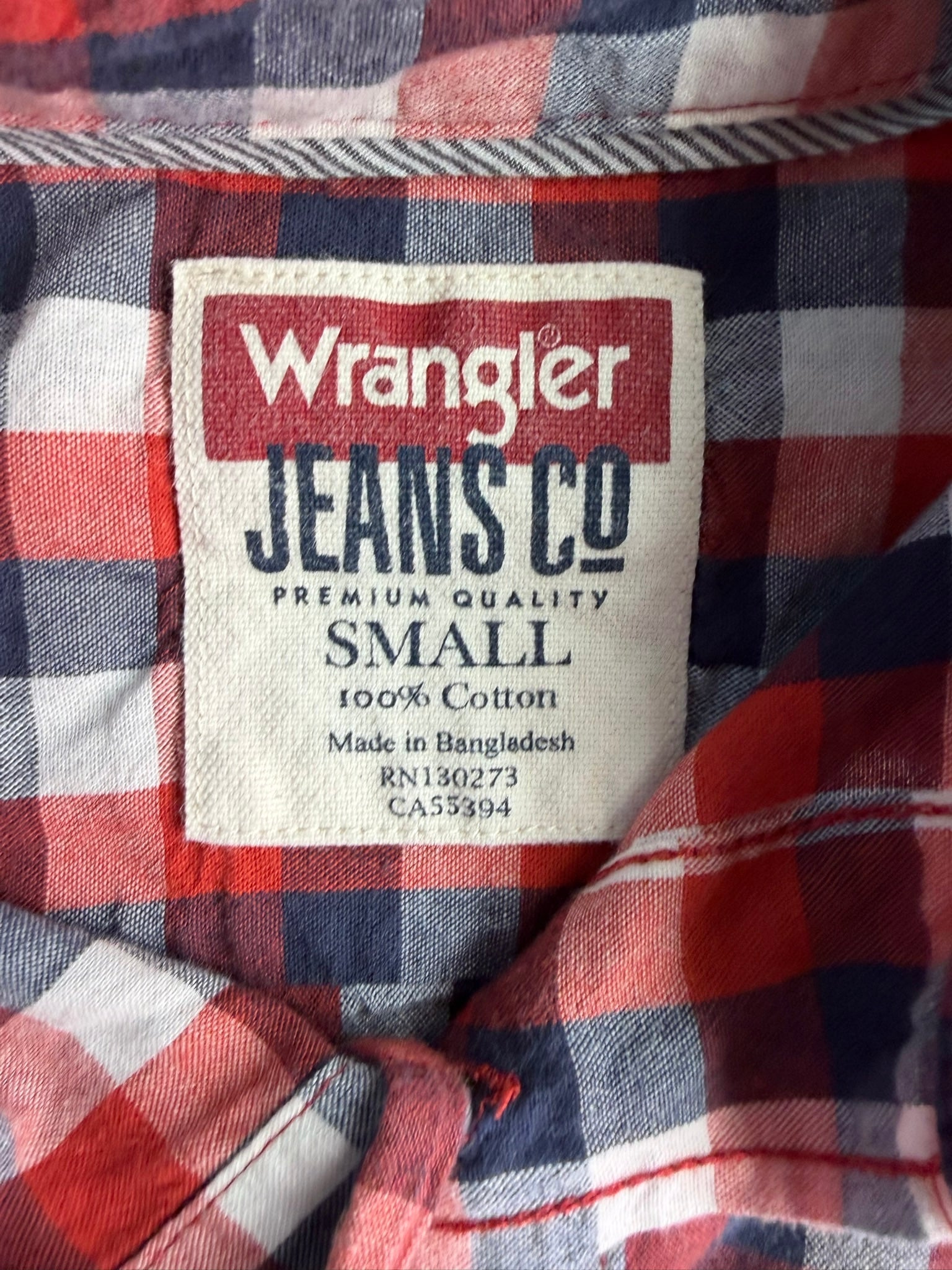 חולצת משבצות Wrangler וינטג׳ - S