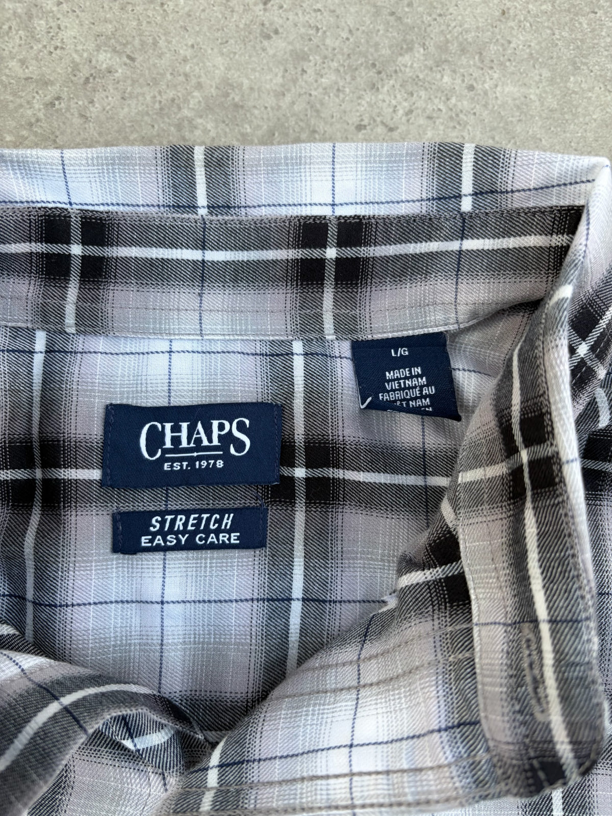 מכופתרת משבצות Chaps וינטג׳ - XL – חולצת פלנל משבצות וינטג׳, תמונה 3