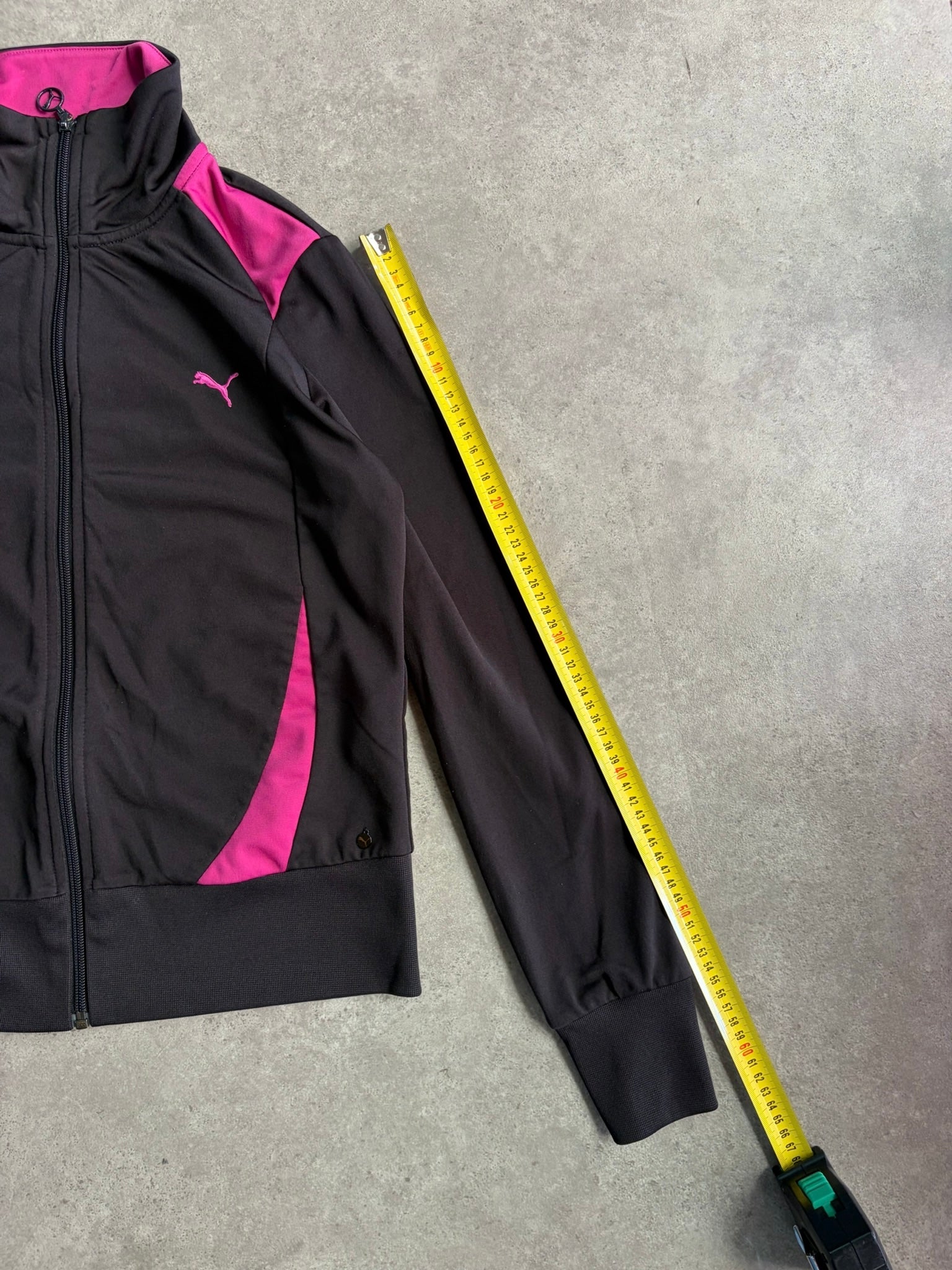 ג׳קט טראק Puma שחור ורוד וינטג׳ - XS