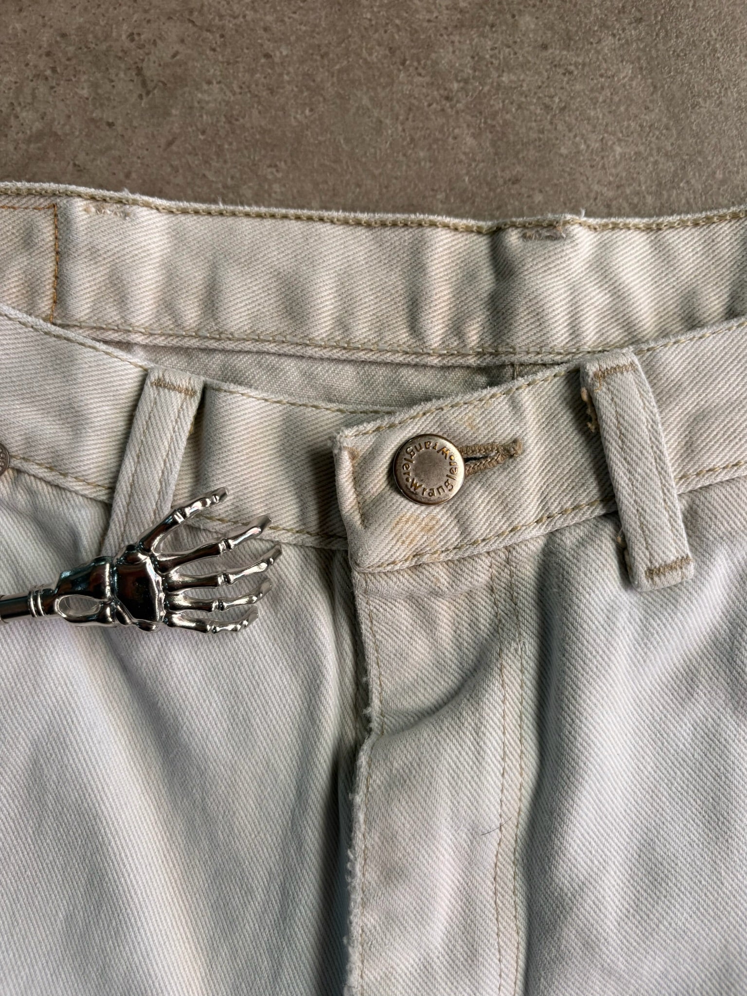 שורטס ג׳ינס Wrangler לבן וינטג׳ - 33